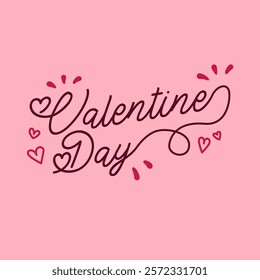 Happy Valentine Day Typography Vector Design. Valentine Greeting Card