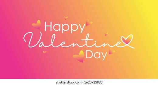 Happy valentine day vector design background, with the concept of typography and heart or love