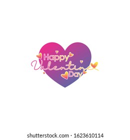 Happy valentine day vector design concept, with the concept of typography and heart or love