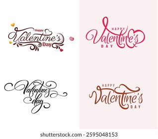 Happy valentine day vector design template mention your love