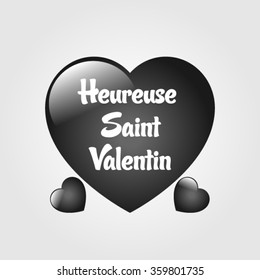 Happy Valentine Day vector (French speak: heureuse Saint valentin)