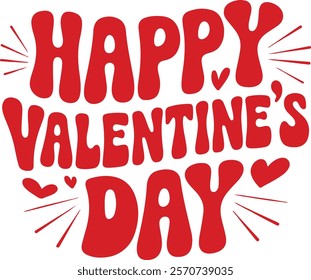 happy valentine day, valentine day vector typography red heart ideograph