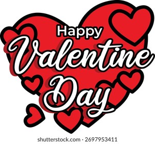 happy valentine day vector typography
