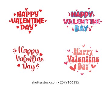 Happy Valentine day -  Vintage Lettering Valentines Stock Vector