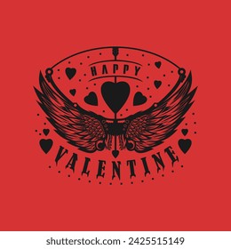 Happy valentine day with wing concept design