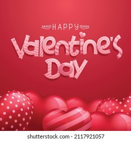Happy Valentine Day Wishes Vector Template