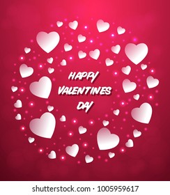 happy valentine day,text in a heart shape float,vector