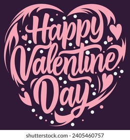 happy valentine day-vector illustration typography