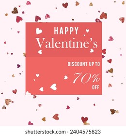 Happy Valentine Discount Promotion Template Sales Ideas Suitable for Social Media Post