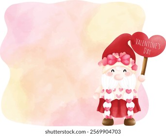 Happy Valentine gnome text box