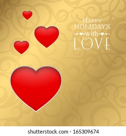 Happy valentine heart. Vector illustration.
