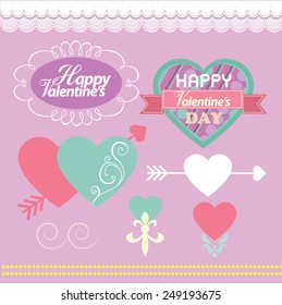 Happy Valentine icon set