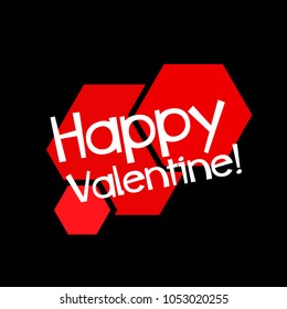 happy valentine label or sign with honeycomb label