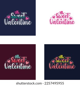 happy valentine lettering set design.