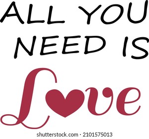 Happy Valentine, Love Day, Valentine Quote, Typography for print or use as poster, card, flyer or T Shirt