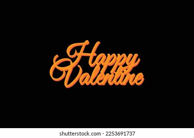 happy valentine orange colour vector design