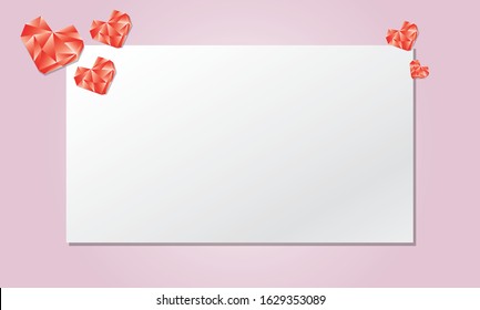 Happy Valentine and paper with space for write words,
Greeting card Happy valentine