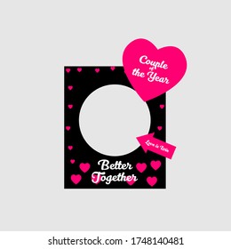 Happy valentine photo booth design, vector illustration