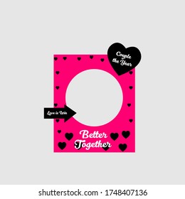 Happy valentine photo booth design, vector illustration