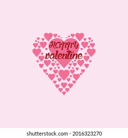 happy valentine pink love shape design vector illustrator 