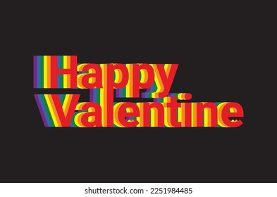 Happy Valentine Ranbow Vector Design