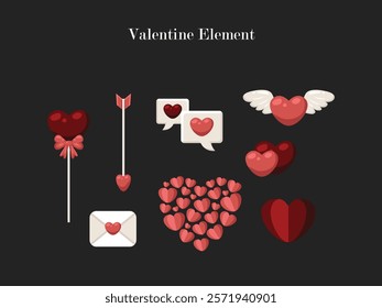 happy valentine romance element wedding love cartoon flower february gift illustration ornament art