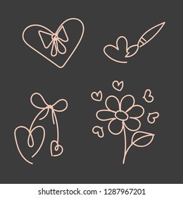 Happy Valentine s Day elements for your design. Vector