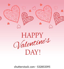 Happy Valentine s Day lettering Greeting Card. Vector illustration