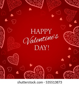 Happy Valentine s Day lettering Greeting Card. Vector illustration
