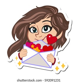 Happy Valentine s Day. love letter. Valentine envelope