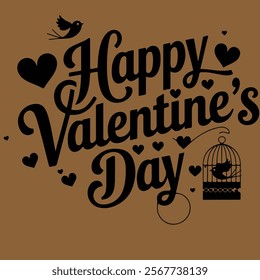 Happy Valentine 's Day Stylish text t-shirt Designe 