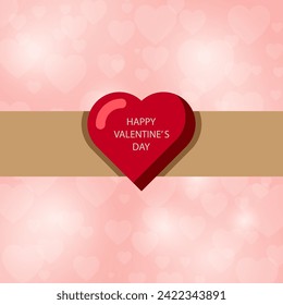 Happy Valentine' s Day Vector Card with hearts. Vector illustration. Love concept
