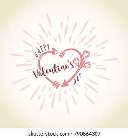 Happy Valentine s Day. Vector greeting card design.