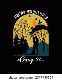 Happy Valentine t shirt design.this vector for t shirt and other uses.