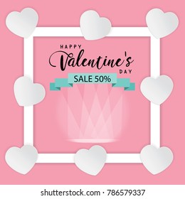 Happy Valentine text box white background