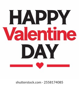 happy valentine text typography vector 