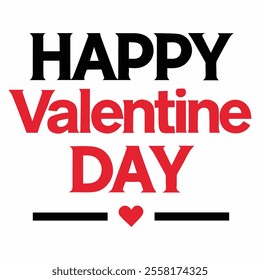 happy valentine text typography vector 
