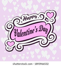 Happy Valentine theme. Pink happy valentine's day greeting card. Vector eps 10.