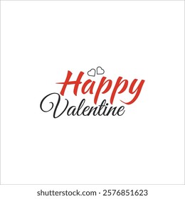 Happy Valentine typography vector template 
