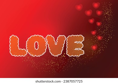 Happy valentine Vector greeting Shining red hearts 14 february Day all lovers Text word Letters Love Romantic feelings Gradient beautifully craft Wedding Valentine's card Party banner Delicate Joyful