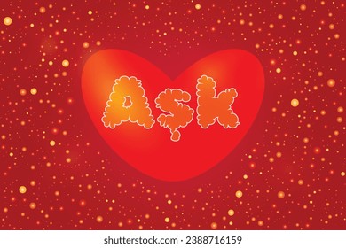 Happy valentine Vector greeting Shining red hearts 14 february Day all lovers Text Aşk it means Love in Turkish Romantic feelings Gradient beautifully craft Wedding Valentine's Sevgililer Günü Turkey