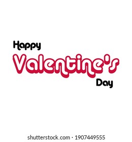 Happy Valentine. Vector illustration of valentine's day text. Greeting card, banner, baground, etc.