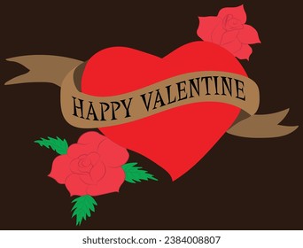 Happy Valentine Vector T-Shirt Design