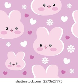 happy valentine for wallpaper bunny pattern