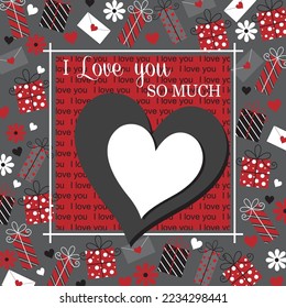 Happy valentine or wedding day card design with heart shape and decorations