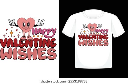 Happy Valentine Wishes ,Dog Valentine Day Sublimation Design ,Calligraphy t shirt design