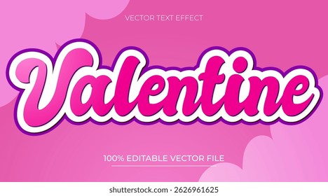 Happy Valentines 3d text effect pink theme