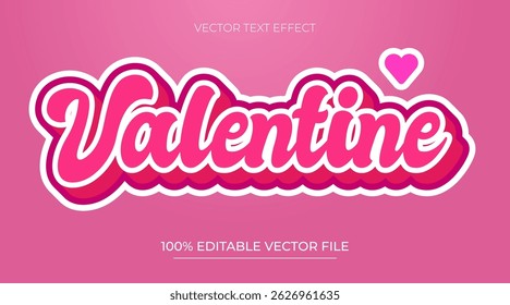 Happy Valentines 3d text effect pink theme
