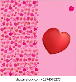 Happy  Valentine's background. Vector illustration with hearts.