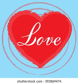 Happy Valentine's card, Love heart vector.